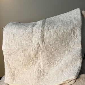 White Quilted Pillow Cover 26 x 26